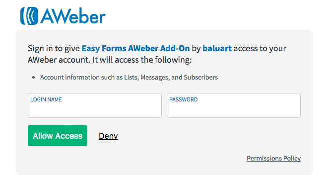 AWeber Authorization