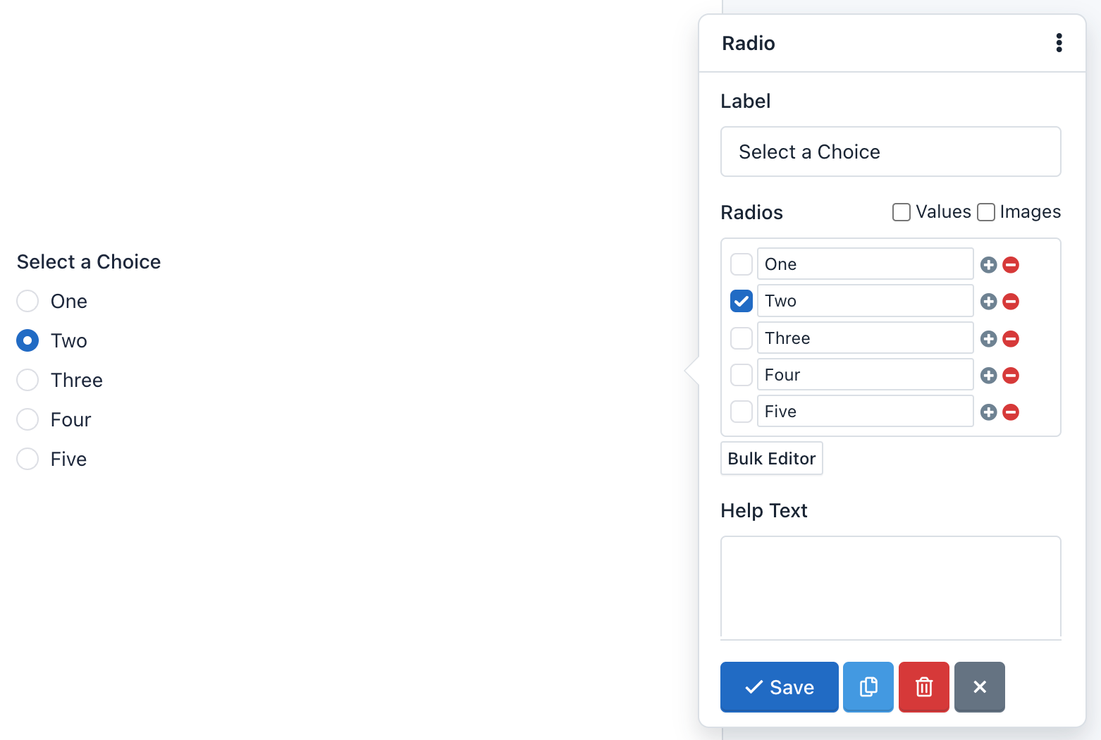 iform4u - Form Builder - Radios