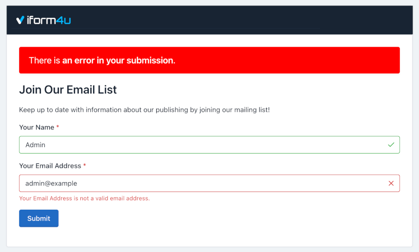 iform4u - Form Builder - Field Validation