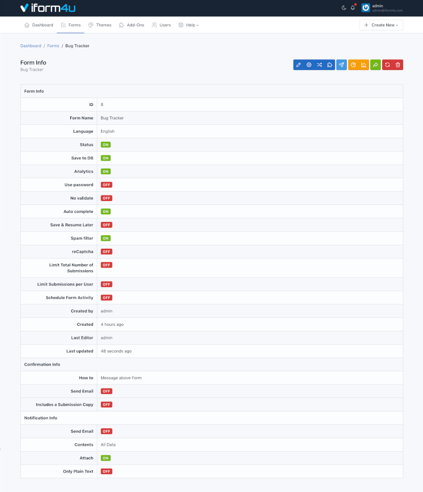 iform4u - Afficher l&#39;enregistrement du formulaire