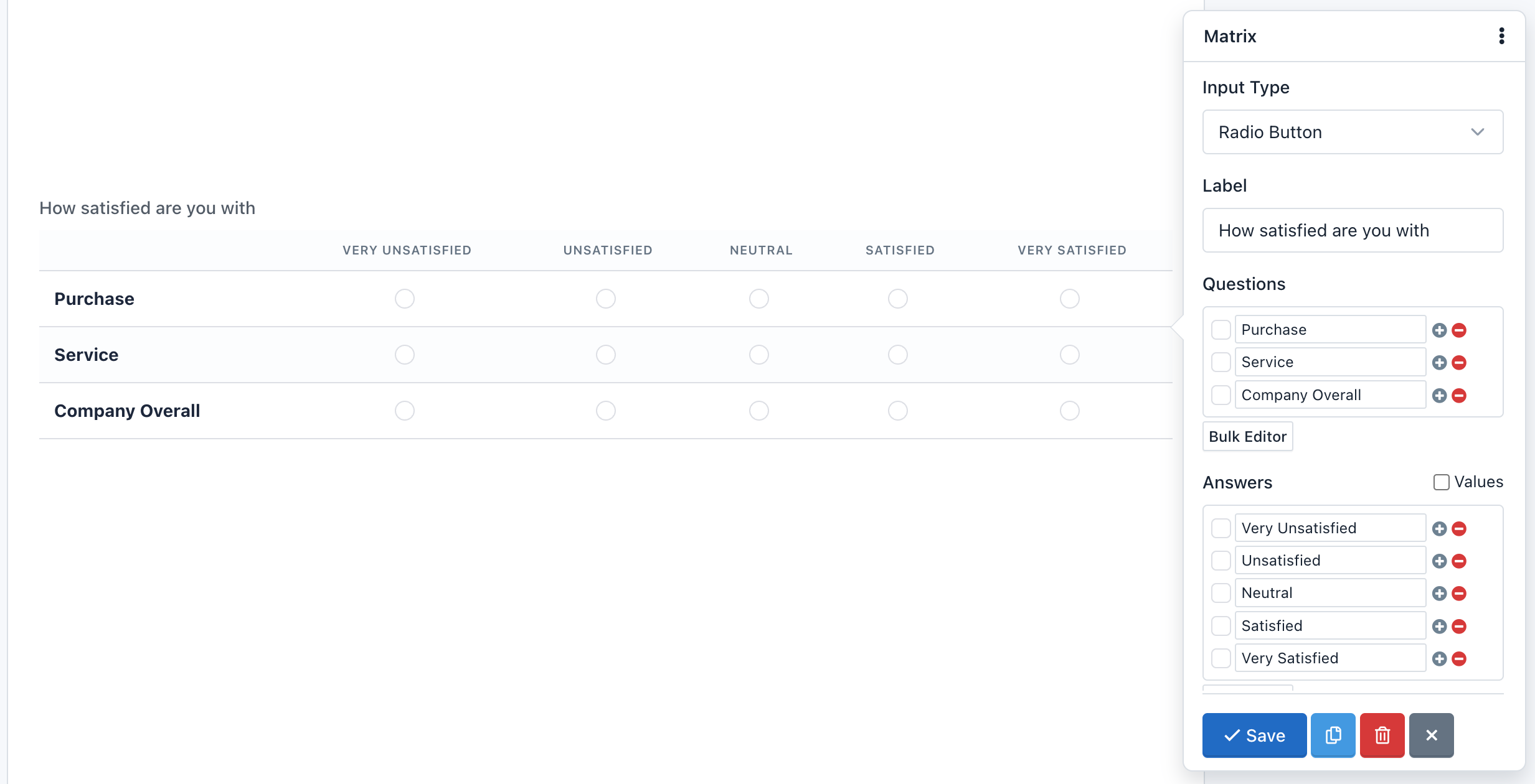 iform4u – Form Builder – Matrixfeld