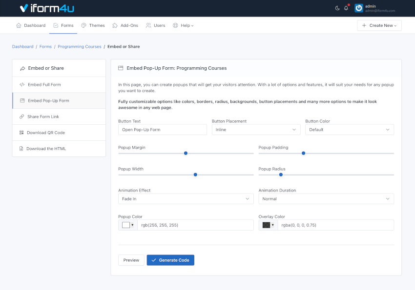 iform4u - Concepteur de popups