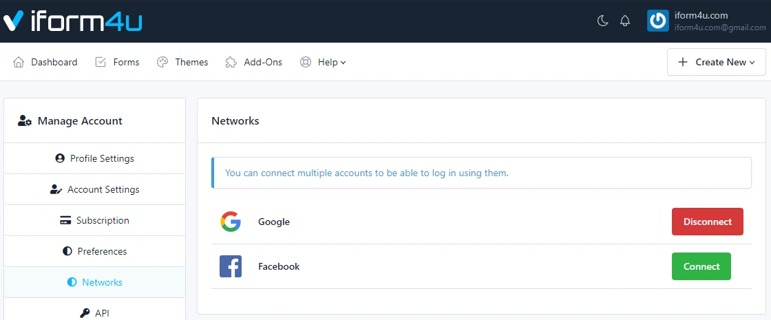 Social network Login - iform4u