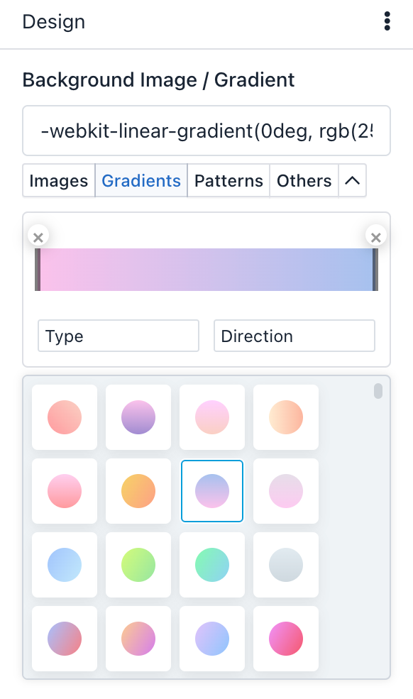 iform4u - Diseñador de temas - Selector de degradado