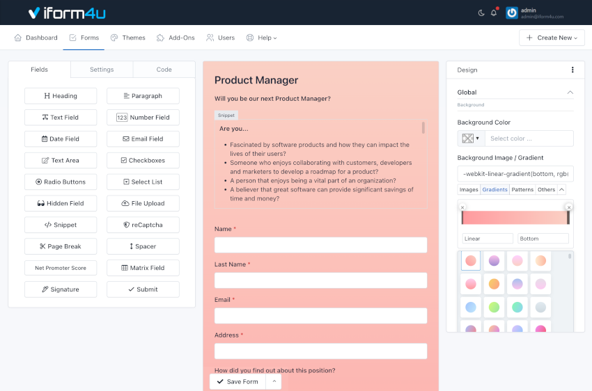 iform4u - Diseñador de temas