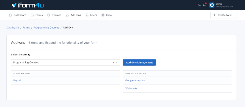 iform4u - Complementos do Formulário