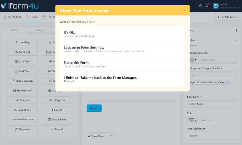 iform4u - Criar um formulário