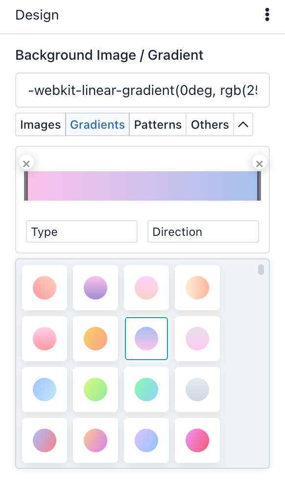 iform4u - Designer de Temas - Seletor de Gradiente