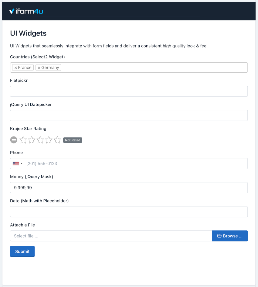 iform4u - Widget UI