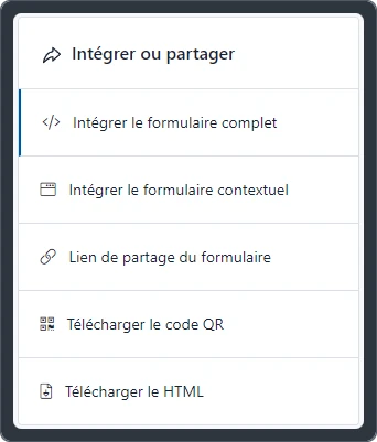 Partagez vos formulaires de plusieurs manières