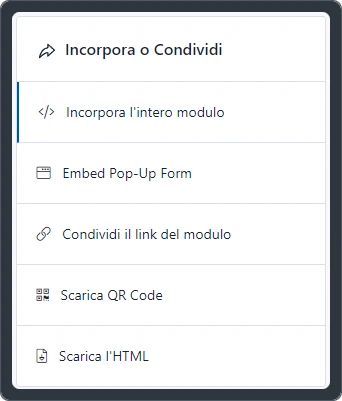 Condividi i tuoi moduli in molti modi