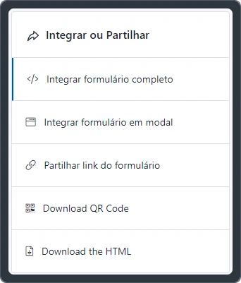 Compartilhe seus formulários de várias maneiras