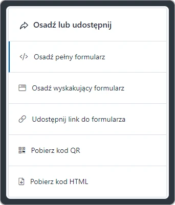 Udostępniaj swoje formularze na wiele sposobów